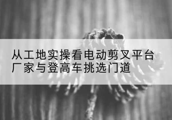 田家庵电动剪叉升降平台厂家-从工地实操看电动剪叉平台厂家与登高车挑选门道